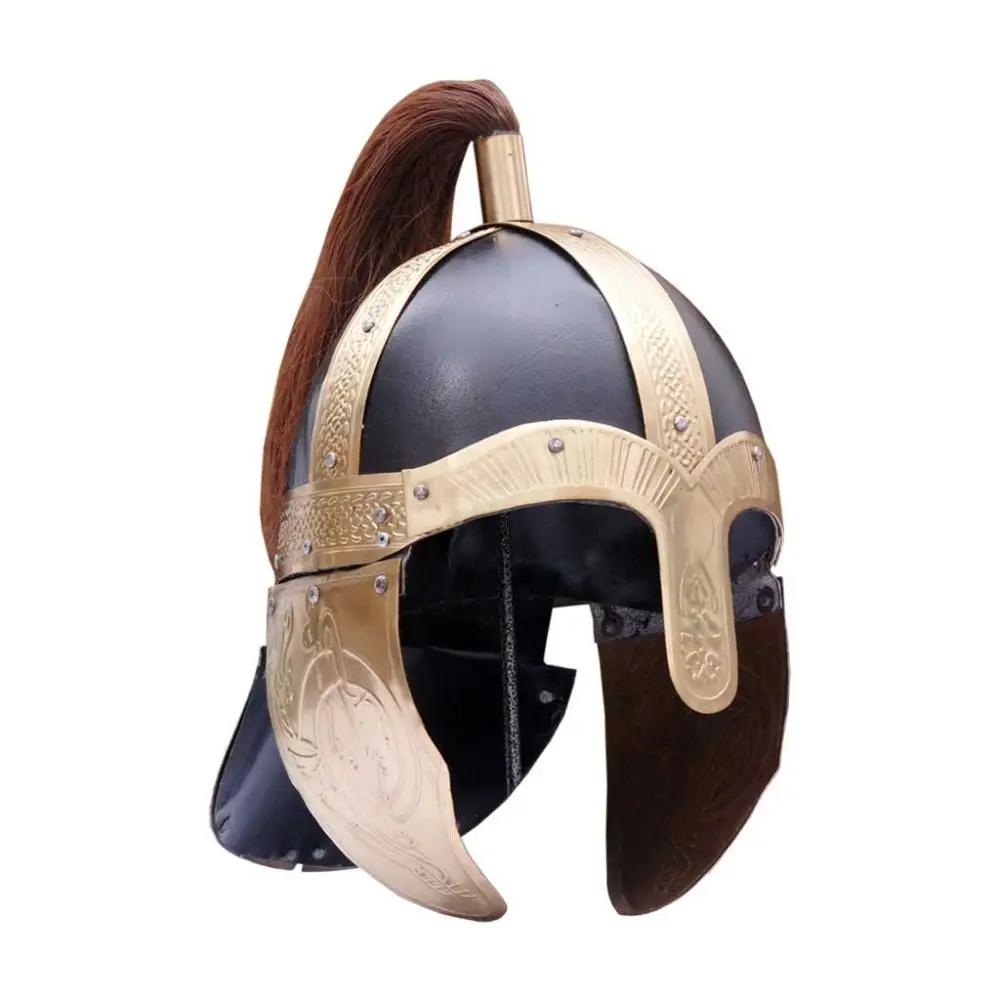 Ancient Roman Gladiator Helmet Replica with detailed historical design, perfect for cosplay, themed collections, and decorative display.
